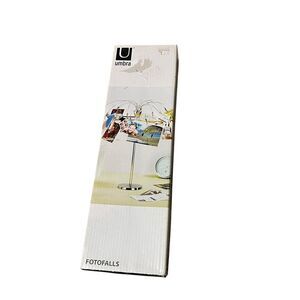 Umbra Fotofalls 306992-410 Nickel Desk Photo Picture Organizer Holds 18 Photos